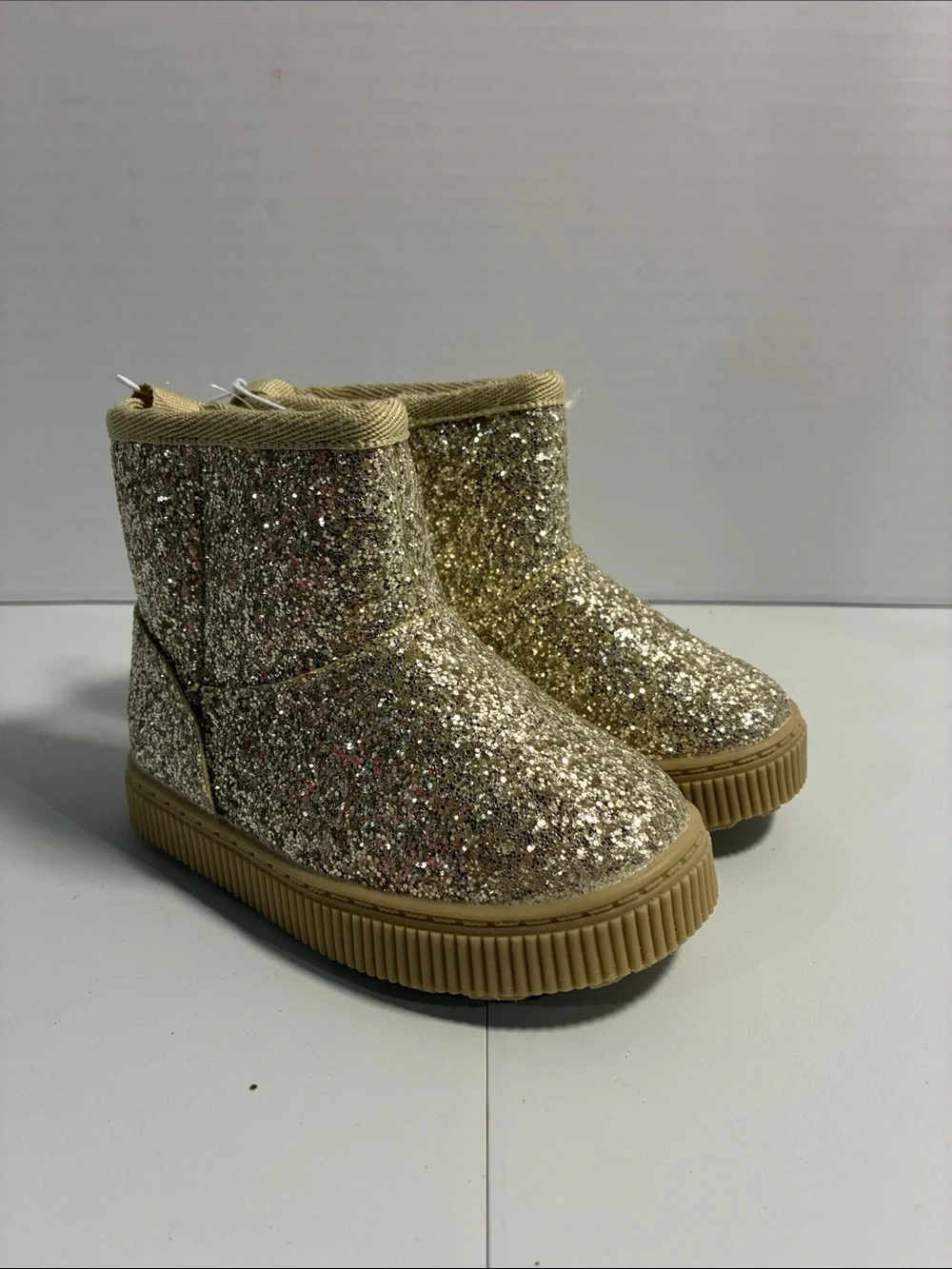Cat & Jack Kids Glitter Ankle Boots in Gold